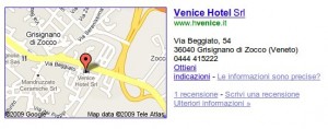 hotel-venice mappa per l'hotel venice